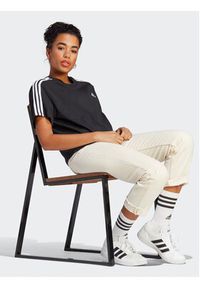 Adidas - adidas T-Shirt Essentials 3-Stripes Single Jersey Crop Top HR4913 Czarny Loose Fit. Kolor: czarny. Materiał: bawełna #6