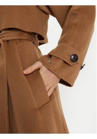 TOMMY HILFIGER - Tommy Hilfiger Płaszcz wełniany WW0WW45919 Brązowy Oversize. Kolor: brązowy. Materiał: syntetyk #5
