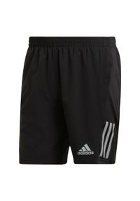 Adidas - Own the Run Shorts. Kolor: wielokolorowy, szary, czarny. Materiał: materiał. Sport: bieganie