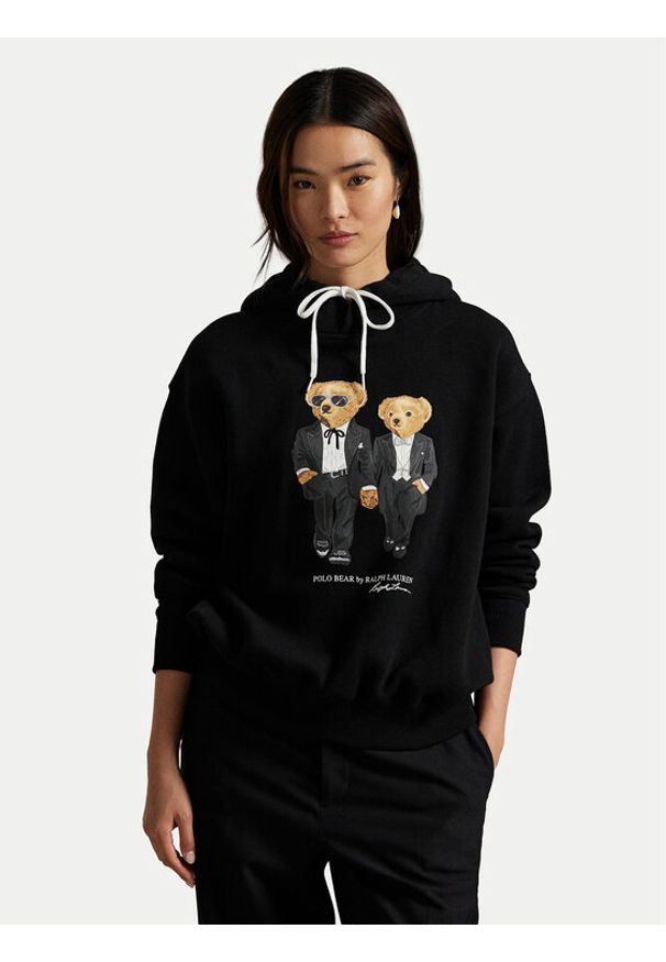 Polo Ralph Lauren Bluza 211A87106001 Czarny Relaxed Fit. Typ kołnierza: polo. Kolor: czarny. Materiał: bawełna