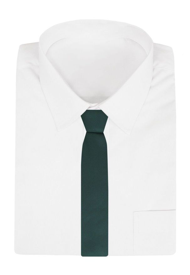 Krawat Męski - Chattier - Zieleń Butelkowa, Drobny Wzór Tkaniny. Materiał: tkanina. Styl: klasyczny, wizytowy, elegancki