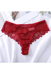 Intica - Koronkowe brazyliany subtelne i dopasowane Vinaldina. Kolor: czerwony. Materiał: koronka. Wzór: koronka