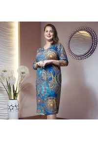 Moda Size Plus Iwanek - Wzorzysta sukienka Erica XXL OVERSIZE JESIEŃ. Okazja: na co dzień, do pracy. Kolekcja: plus size. Materiał: wiskoza, skóra, materiał, elastan, dzianina, włókno, poliester. Sezon: jesień. Typ sukienki: oversize. Styl: casual, klasyczny #1