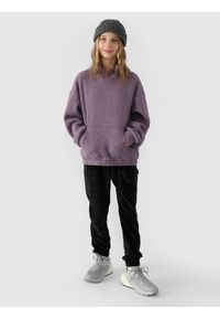 4f - 4F Polar sherpa z kapturem dziewczęcy - fioletowy 164 (13-14 lat). Okazja: na co dzień. Typ kołnierza: kaptur. Kolekcja: plus size. Kolor: fioletowy. Materiał: polar. Sezon: lato. Styl: klasyczny, sportowy, casual