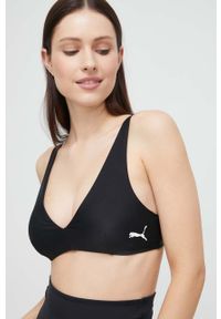 Puma biustonosz kąpielowy kolor czarny lekko usztywniona miseczka. Kolor: czarny. Materiał: skóra, materiał #1
