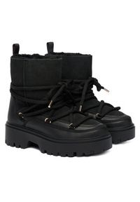 TOMMY HILFIGER - Tommy Hilfiger Śniegowce Real Shearling Laceup Snowboot FW0FW08996 Czarny. Kolor: czarny. Materiał: zamsz, skóra #3