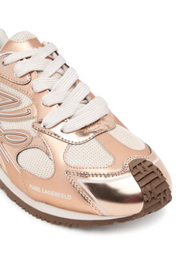 Karl Lagerfeld - KARL LAGERFELD Sneakersy Velocette KL63925 Różowe złoto. Kolor: różowy, wielokolorowy, złoty. Materiał: skóra
