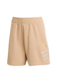 Adidas - Szorty Future Icons 3-Stripes. Kolor: beżowy. Materiał: materiał. Sport: fitness #2