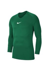 Nike - Męska Koszulka Z Długim Rękawem Park DriFIT Base Layer Top. Kolor: zielony. Długość rękawa: długi rękaw. Długość: długie