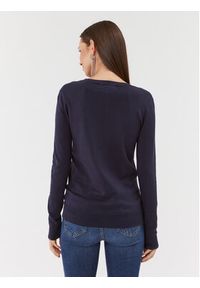Guess Sweter W3BR22 Z2NQ2 Granatowy Slim Fit. Kolor: niebieski. Materiał: wiskoza