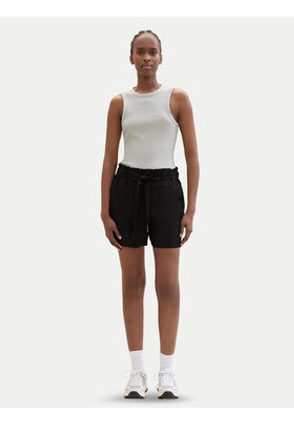 Tom Tailor Denim Szorty materiałowe 1040805 Czarny Relaxed Fit. Kolor: czarny. Materiał: lyocell