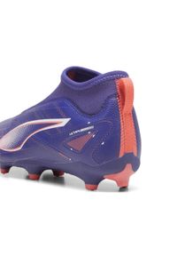 Puma - Młodzieżowe buty piłkarskie bez sznurowania ULTRA 5 MATCH+ PUMA. Kolor: biały, wielokolorowy, różowy, niebieski. Sport: piłka nożna