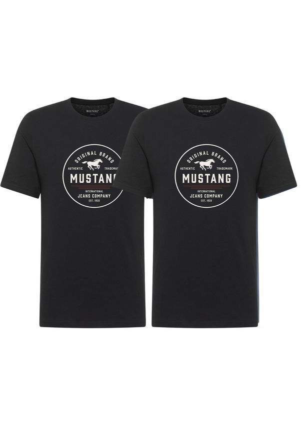 2 - PAK Męski T-Shirt Mustang Style Alex Black 1017333 4142. Materiał: denim, bawełna, materiał. Sezon: lato. Styl: klasyczny