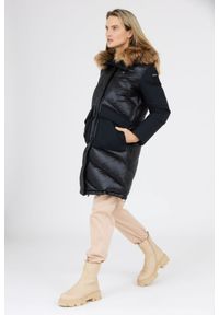 Blauer USA - BLAUER Czarna damska puchowa kurtka Gwendolyn z kapturem, Rozmiar XS. Typ kołnierza: kaptur. Kolor: czarny. Materiał: puch #4
