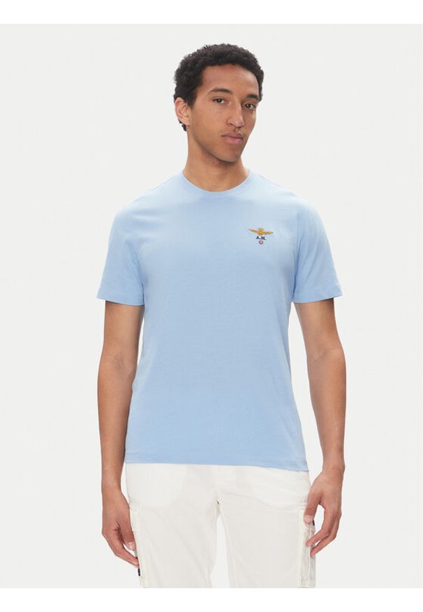 Aeronautica Militare T-Shirt 251TS1580J372 Błękitny Regular Fit. Kolor: niebieski. Materiał: bawełna