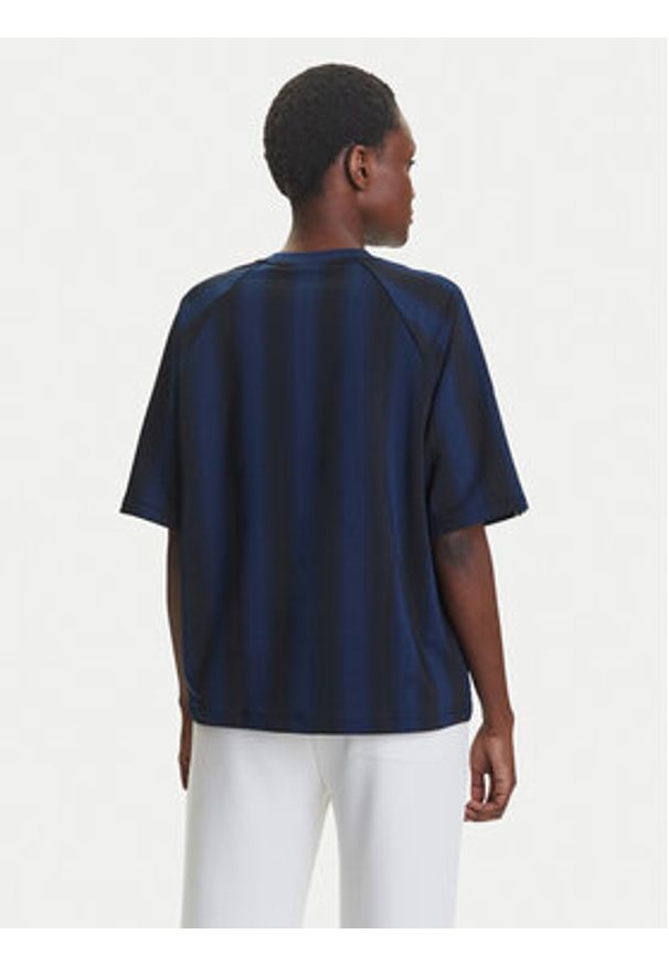 Adidas - adidas T-Shirt Linear JY2854 Granatowy Oversize. Kolor: niebieski. Materiał: syntetyk