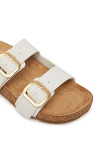 TOMMY HILFIGER - Tommy Hilfiger Klapki Double Strap Cork Sandals FW0FW09118 Biały. Kolor: biały. Materiał: skóra #6