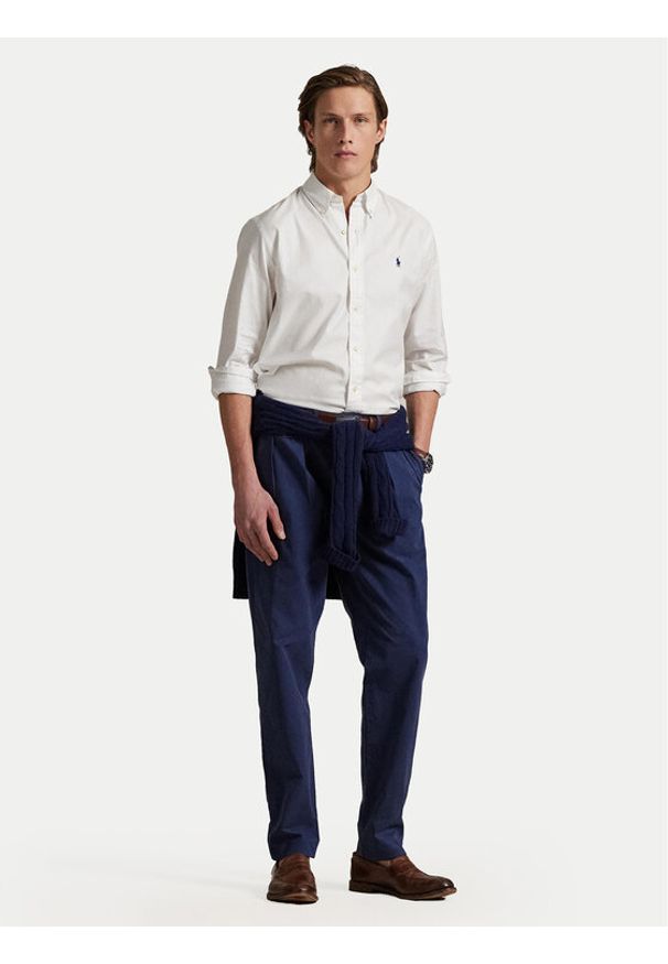 Polo Ralph Lauren Koszula 710829480002 Biały Custom Fit. Typ kołnierza: polo. Kolor: biały. Materiał: bawełna