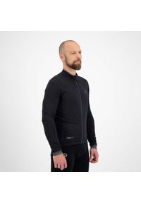 ROGELLI - Koszulka rowerowa męska Rogelli Essential z długim rękawem, ocieplana. Kolor: czarny, szary, wielokolorowy. Długość rękawa: długi rękaw. Długość: długie. Sport: kolarstwo