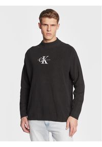 Calvin Klein Jeans Sweter J30J322460 Czarny Loose Fit. Kolor: czarny. Materiał: bawełna