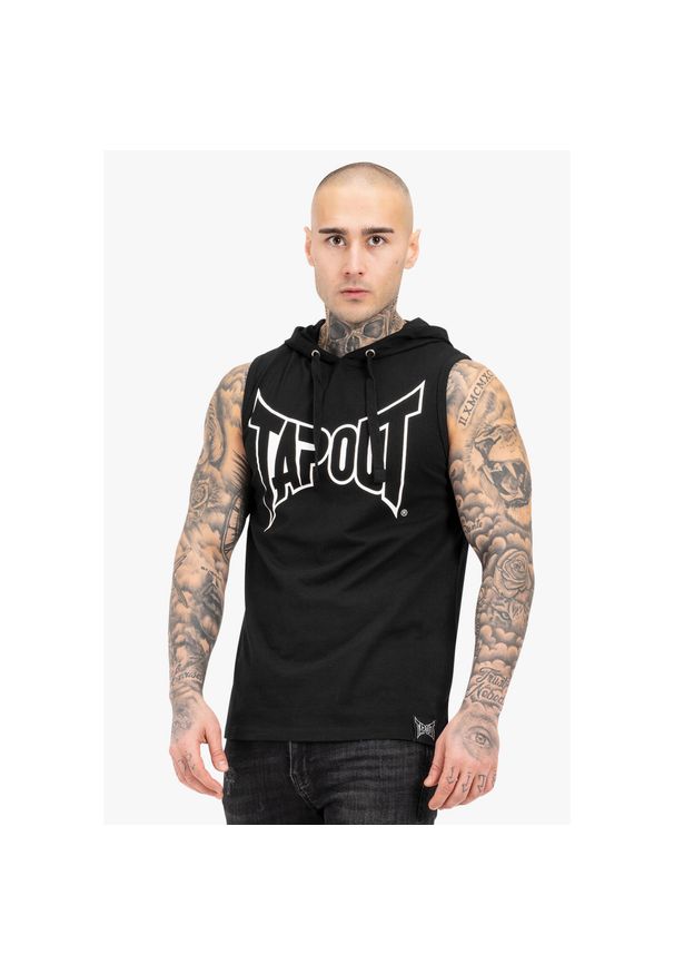 TAPOUT - Bluza bez rękawów Tapout Alameda Hood. Kolor: wielokolorowy, biały, czarny. Długość rękawa: bez rękawów