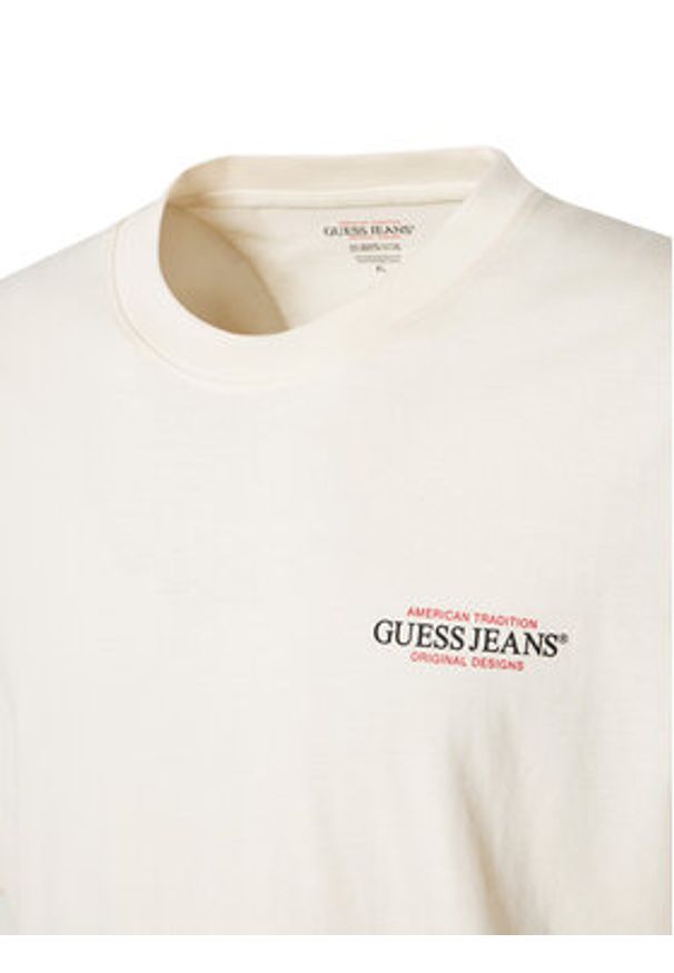 Guess Jeans T-Shirt M4BI75 K8FQ4 Écru Overshirt Fit. Materiał: bawełna