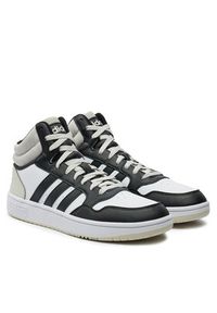 Adidas - adidas Sneakersy Hoops 3.0 Mid IH0157 Szary. Kolor: szary. Materiał: skóra