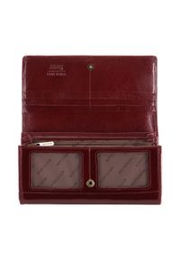 Wittchen - Damski portfel ze skóry lakierowany duży bordowy. Kolor: czerwony. Materiał: lakier, skóra. Wzór: aplikacja