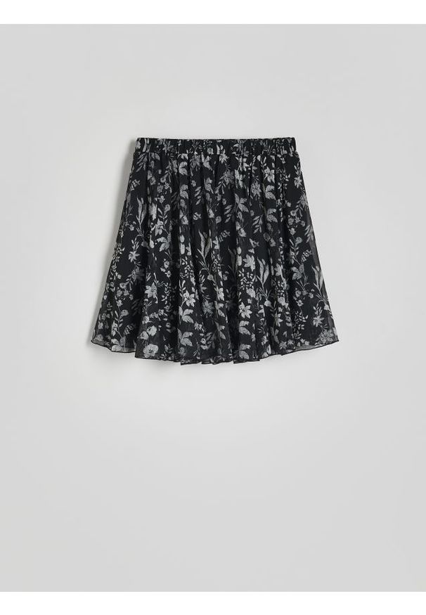 Reserved - Spódnica mini w kwiaty - wielobarwny. Materiał: tkanina. Wzór: kwiaty