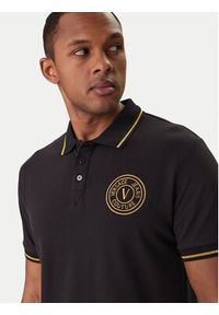 Versace Jeans Couture Polo 80GAGT03 CJ01T Czarny Regular Fit. Typ kołnierza: polo. Kolor: czarny. Materiał: bawełna #4