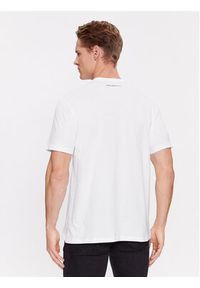Karl Lagerfeld - KARL LAGERFELD T-Shirt 240M2204 Biały Regular Fit. Typ kołnierza: dekolt w karo. Kolor: biały. Materiał: bawełna #3
