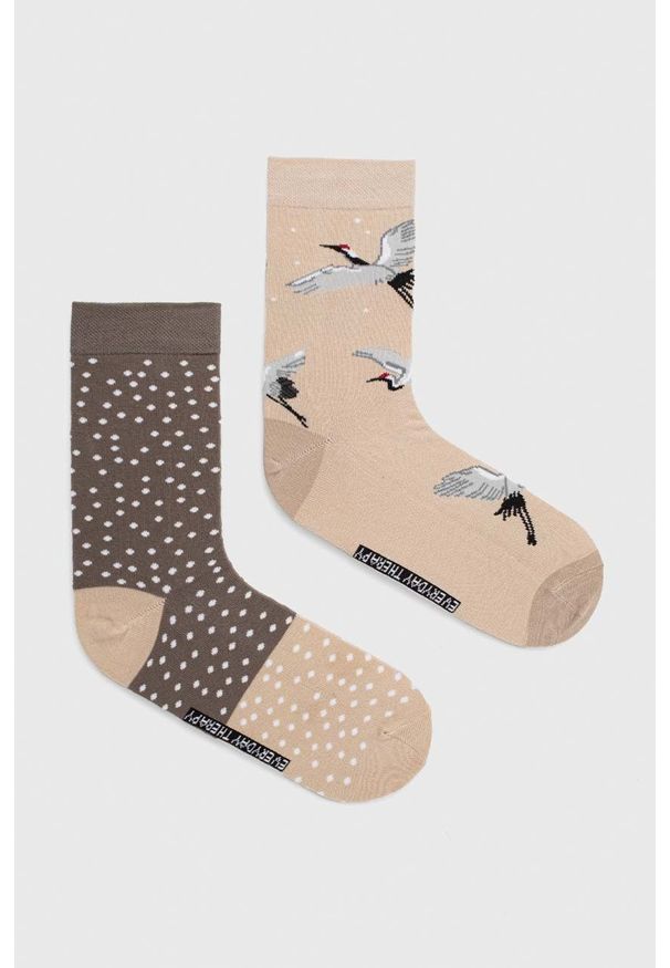 medicine - Medicine skarpetki bawełniane w żurawie (2-pack) 2-pack damskie kolor multicolor. Materiał: bawełna