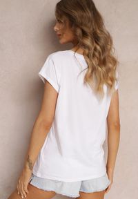 Renee - Biały T-shirt z Krótkim Rękawem Bawełniany Telarosa. Kolor: biały. Materiał: bawełna. Długość rękawa: krótki rękaw. Długość: krótkie