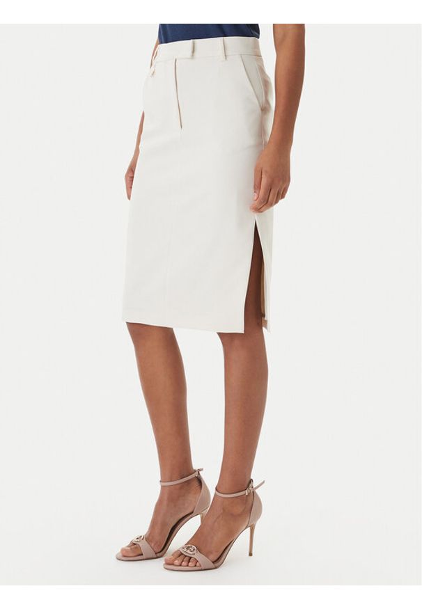 Fracomina Spódnica midi FR26SG2012W42901 Écru Regular Fit. Materiał: syntetyk