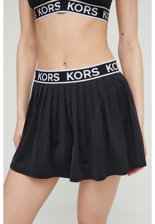 MICHAEL Michael Kors spódnica kąpielowa kolor czarny. Kolor: czarny. Materiał: dzianina