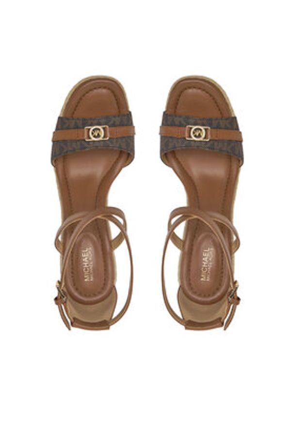 Michael Kors Espadryle Mandy Wedge 40R5MAMS2B Brązowy. Kolor: brązowy. Materiał: skóra