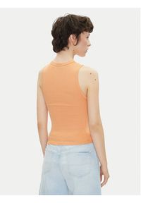 Pepe Jeans Top Viv PL506032 Pomarańczowy Slim Fit. Kolor: pomarańczowy. Materiał: bawełna #3