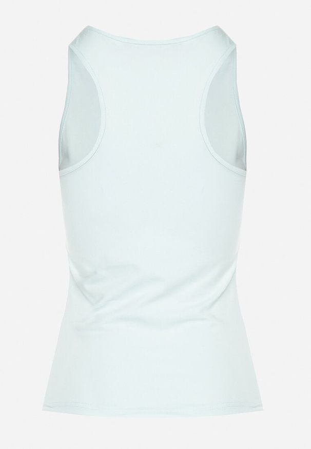 Born2be - Jasnoniebieski Top Bawełniany o Klasycznym Fasonie Emitiella. Okazja: na co dzień. Kolor: niebieski. Materiał: bawełna. Styl: klasyczny