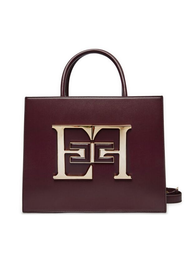 Elisabetta Franchi Torebka BS-05A-46E2-V390 Bordowy. Kolor: czerwony. Materiał: skórzane