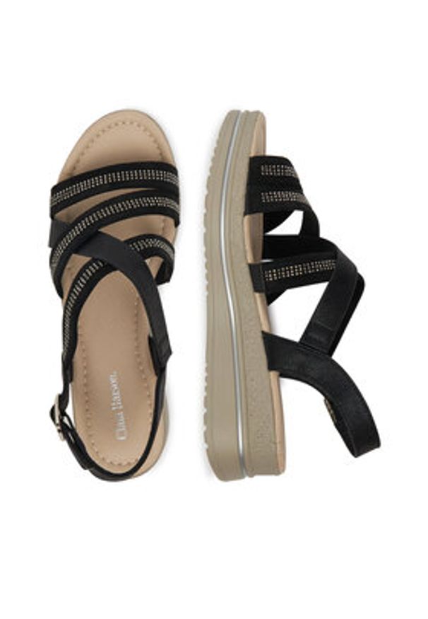 Clara Barson Sandały WS2506-09 Czarny. Kolor: czarny. Materiał: materiał