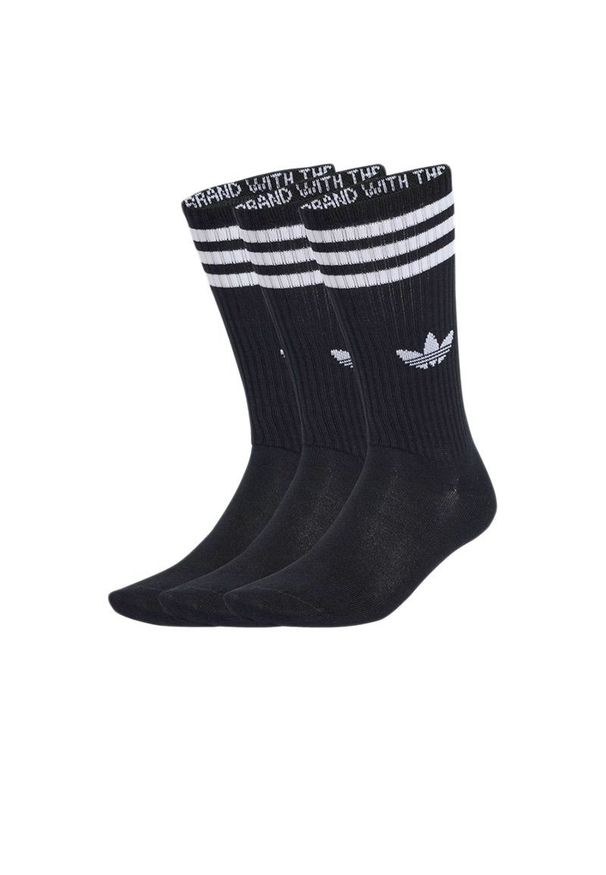 Adidas - Skarpetki unisex adidas Originals 3-Stripies High Crew 3 Pairs JV7417 - czarne. Kolor: czarny. Materiał: nylon, materiał. Wzór: aplikacja