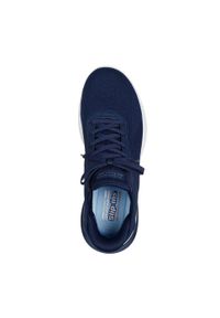 skechers - Męskie BOBS ARC WAVES 2.0 Slip-On Granatowy. Zapięcie: bez zapięcia. Kolor: niebieski. Materiał: poliester, materiał. Szerokość cholewki: normalna. Model: Skechers Sport