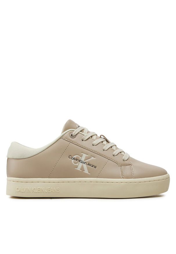 Calvin Klein Jeans Sneakersy Classic Cupsole Lowlaceup Lth Wn YW0YW01444 Beżowy. Kolor: beżowy. Materiał: skóra