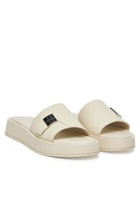 Calvin Klein Klapki Flatform Slide W/Ck Hw - Lth HW0HW02368 Écru. Materiał: skóra #6