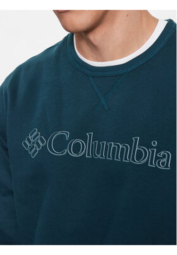 columbia - Columbia Bluza M Logo Fleece Crew Niebieski Regular Fit. Kolor: niebieski. Materiał: bawełna