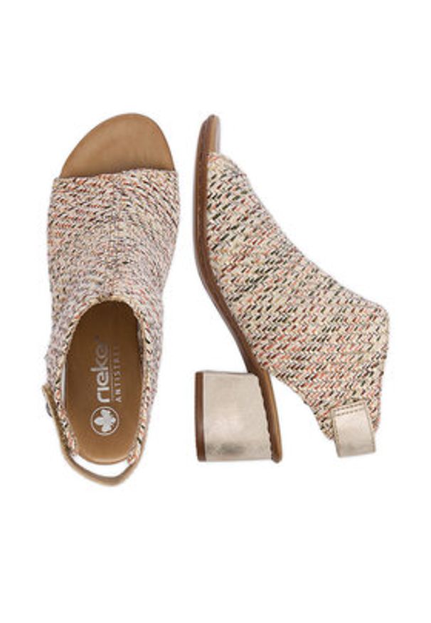 Rieker Sandały CEO-64670-62 Beżowy. Kolor: beżowy. Materiał: materiał