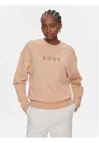 BOSS - Boss Bluza Econa 50508499 Beżowy Relaxed Fit. Kolor: beżowy. Materiał: bawełna #1
