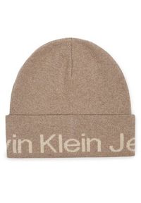 Calvin Klein Jeans Czapka Logo Beanie K60K611271 Szary. Kolor: szary. Materiał: wiskoza #4