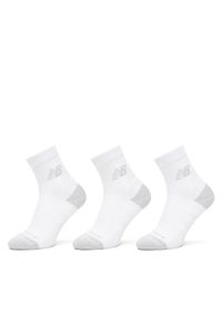 New Balance Zestaw 3 par wysokich skarpet unisex Active Cushion Quarter Socks LAS35204WT Biały. Kolor: biały. Materiał: poliester, materiał