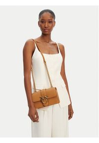 Pinko - PINKO Torebka Love One Mini Cl PE 25 PCPL 100059 A0F1 Brązowy. Kolor: brązowy. Materiał: skórzane #4